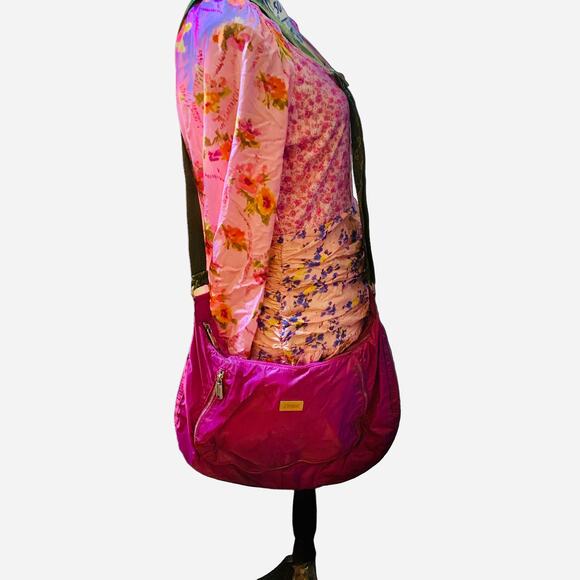 Zumba Large Fuchsia Nylon Crossbody - Picture 8 of 11